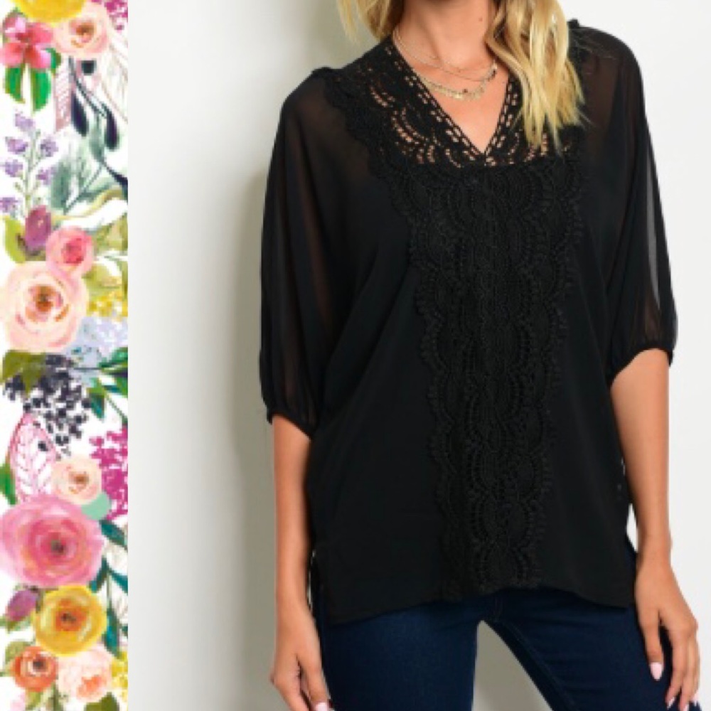 Black Crotchet Top 🖤